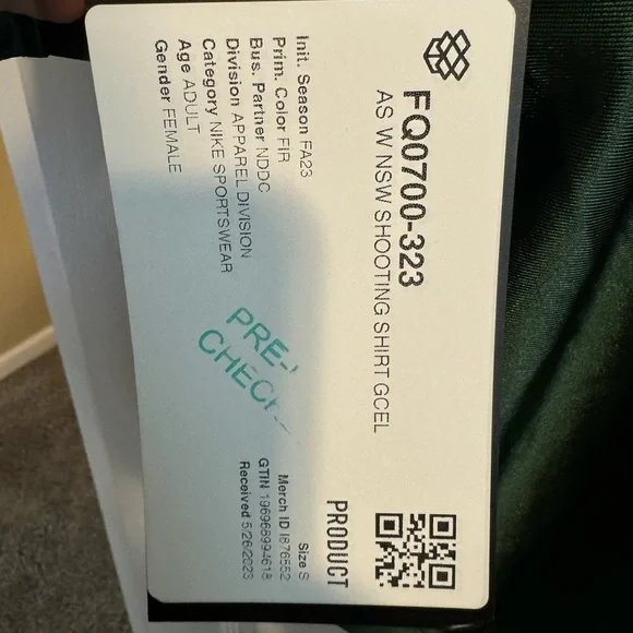 NIKE AS W NSW SHOOTING SHIRT GCEL FIR 23FA-I SIZE SMALL - Picture 11 of 11